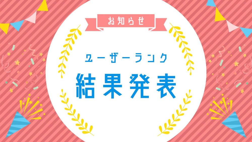 ユーザーランク、結果発表！！